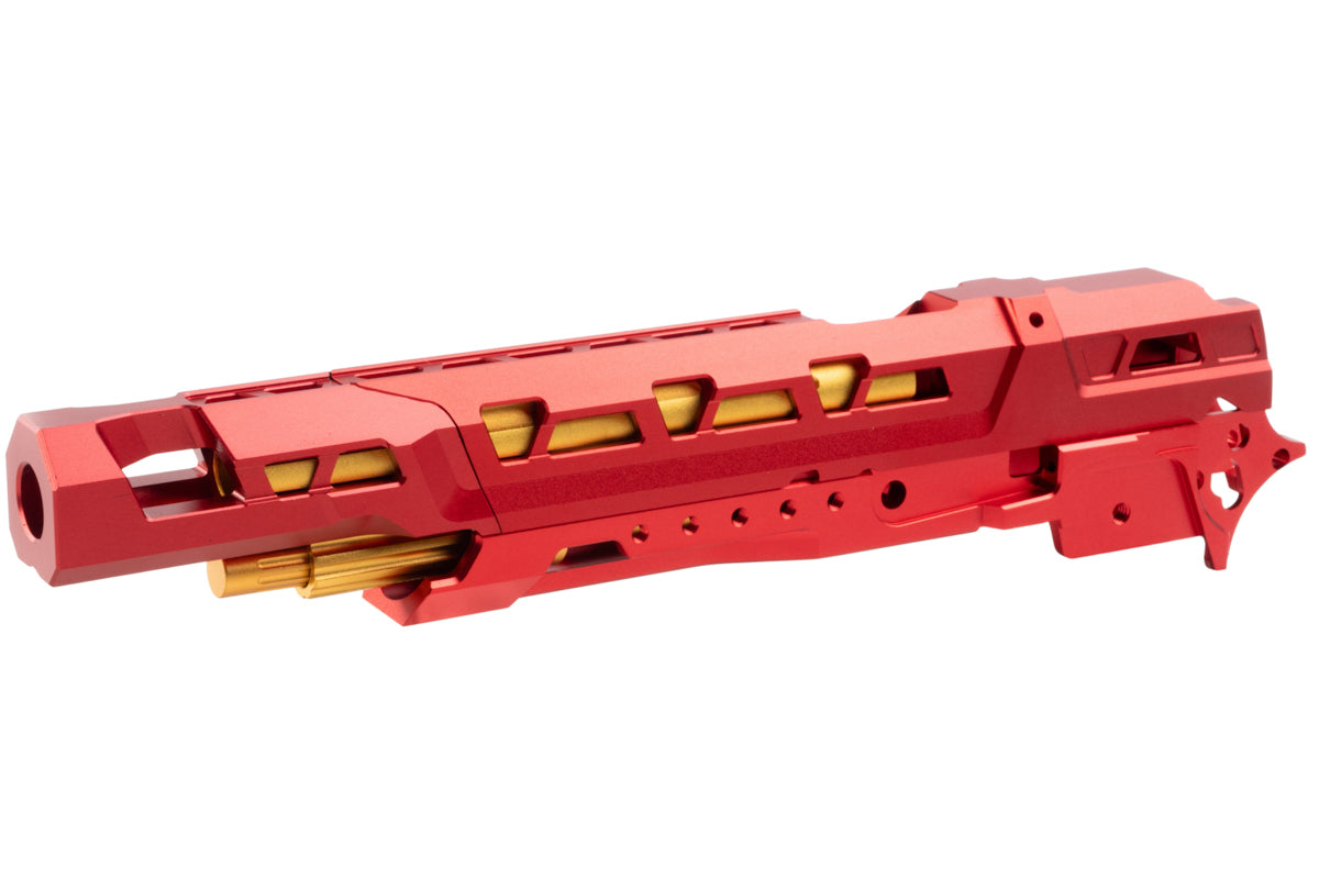 5KU CNC Aluminum EX 01 Frame Kit For Tokyo Marui Hi Capa GBB Airsoft (Red w/ Gold Barrel)