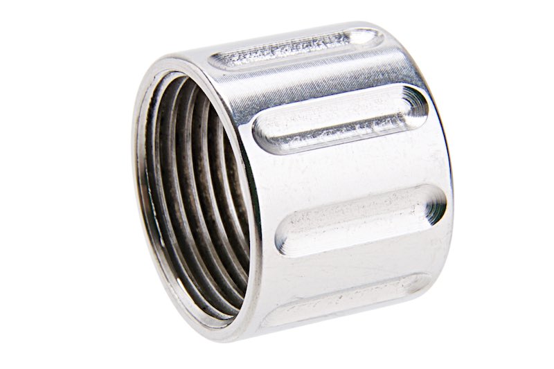 5KU Vertical Knurling Threaded Protector (14mm CCW/ Silver) | eHobbyAsia