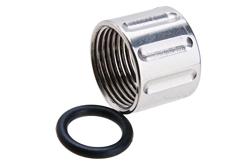5KU Vertical Knurling Threaded Protector (14mm CCW/ Silver)