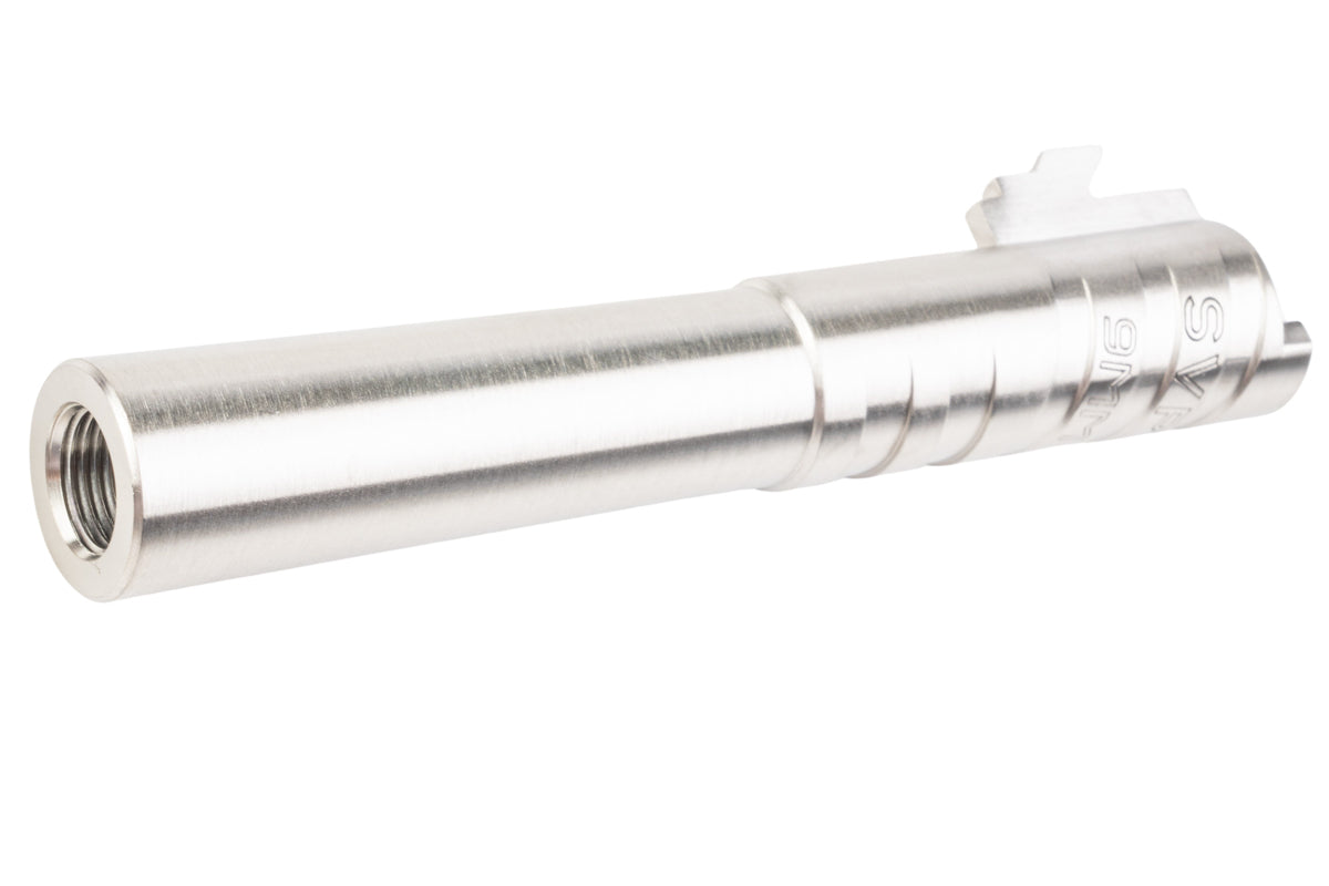 5KU Infinity SVP Stainless Steel Outer Barrel For Tokyo Marui Hi Capa 4.3 GBB Airsoft (9mm Marking/ Silver)