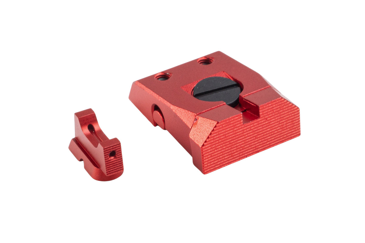 5KU CNC Aluminum Fiber Sight Set For KJ CZ Shadow 2 GBB Airsoft Pistol (Red)