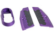 5KU CNC Aluminum Short Grip Panel and Magwell For KJ Works Shadow 2 GBB Airsoft (Purple)