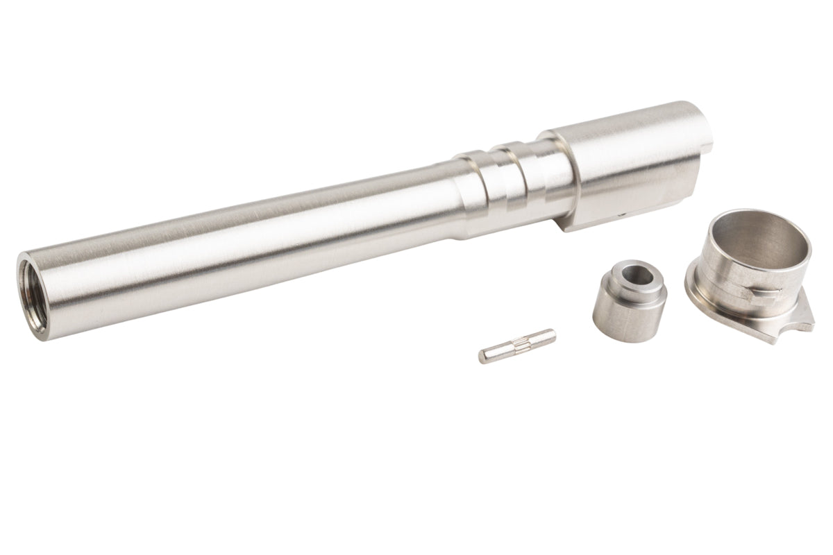 5KU Stainless Outer Barrel With Bushing For KJ Shadow 2 Orange GBB Airsoft Pistol (Silver)