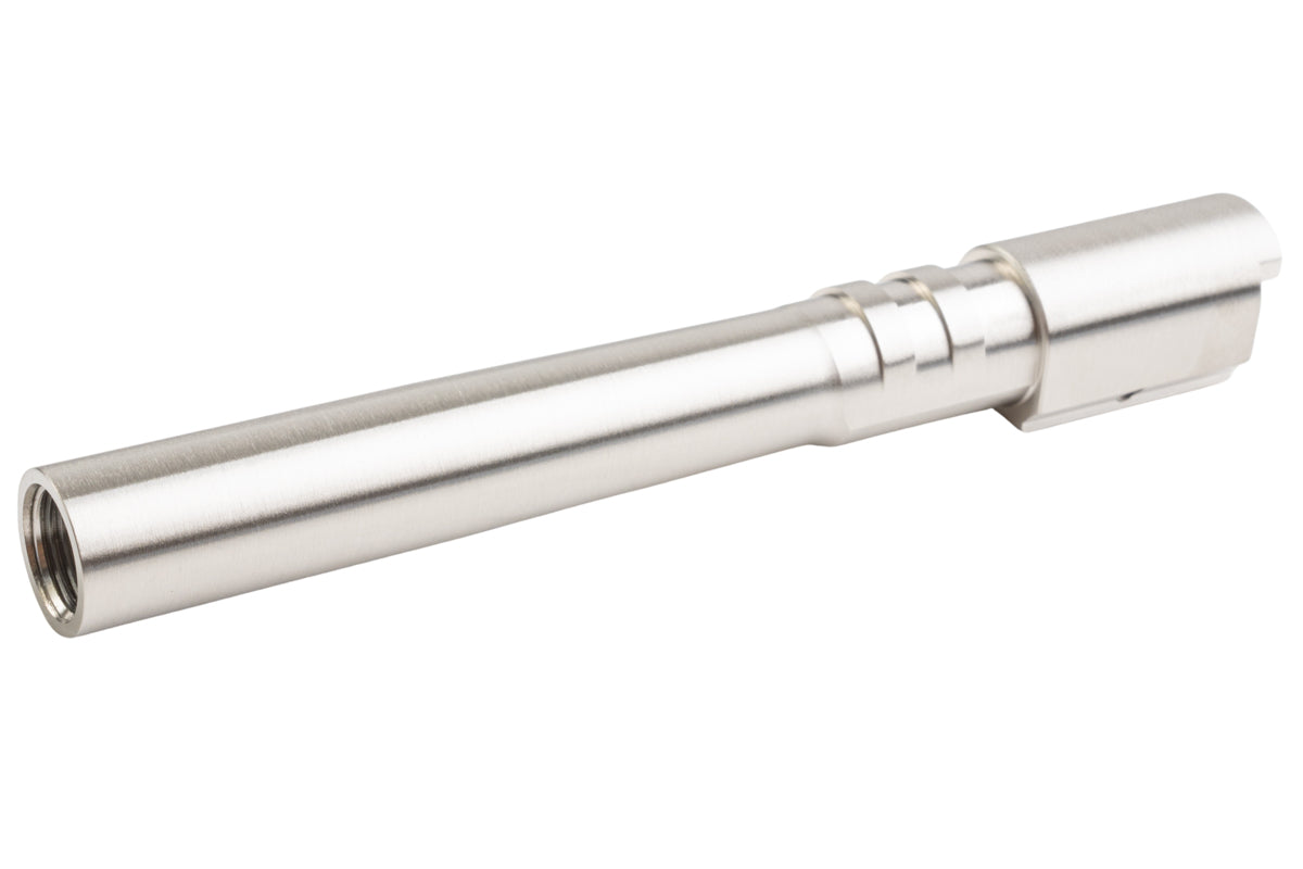 5KU Stainless Outer Barrel With Bushing For KJ Shadow 2 Orange GBB Airsoft Pistol (Silver)