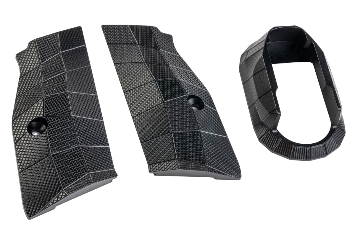 5KU Aluminum LOK Style Short Grip with Magwell For KJ Shadow 2 GBB Airsoft