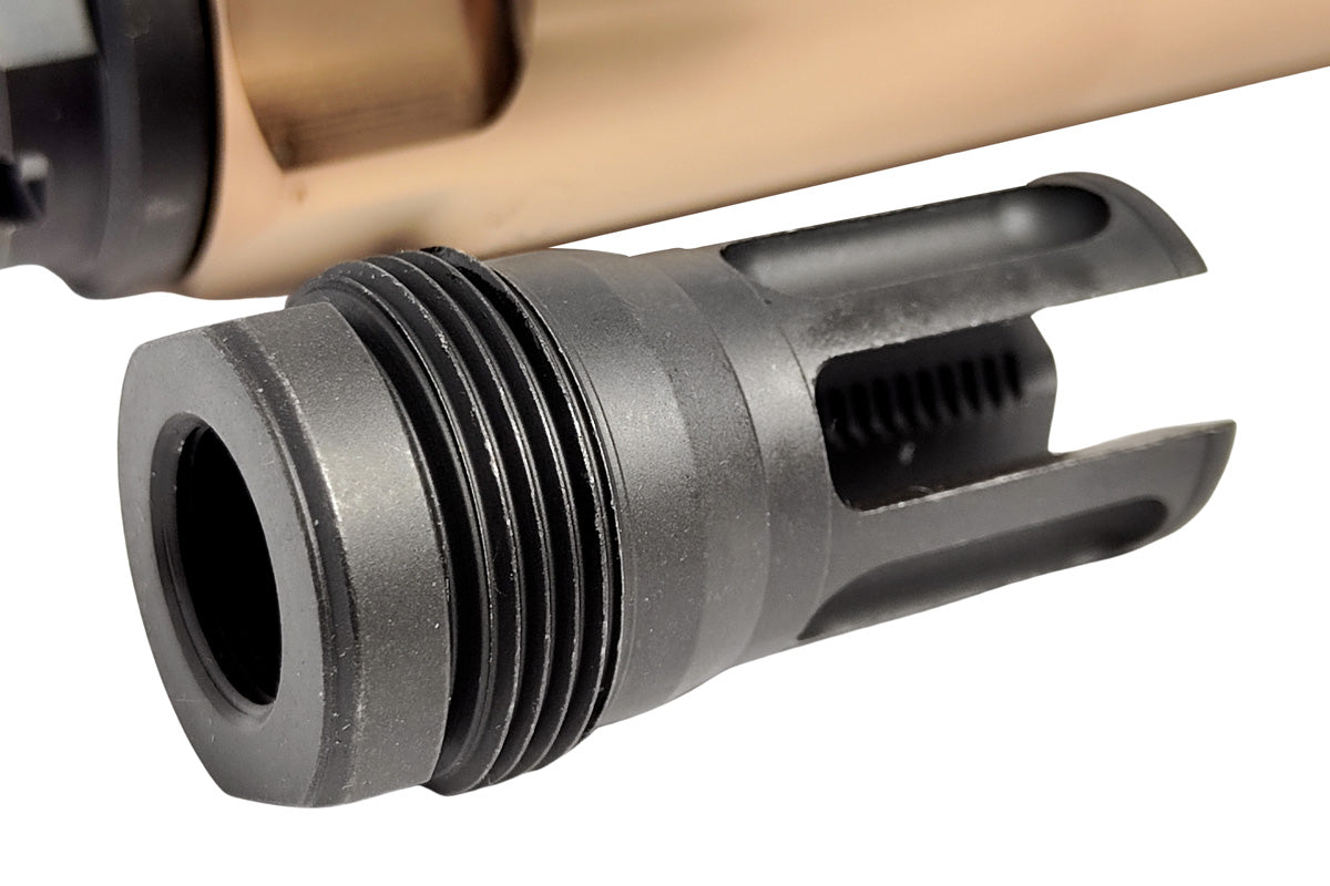 Airsoft Artisan CNC Steel REX Style Suppressor with 3 Prong Flash Hider (14mm CCW)