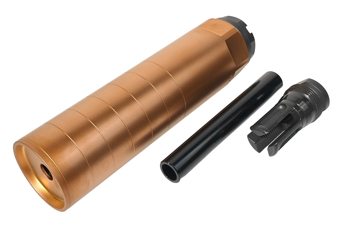 Airsoft Artisan CNC Aluminum REX Style Suppressor with 3 Prong Flash Hider (14mm CCW / 2026 Ver.)