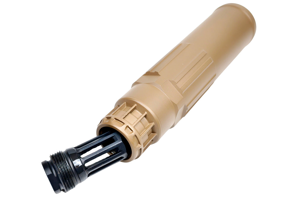 Airsoft Artisan CG SGI-6 Style Dummy Silencer With PIG Flash Hider (Tan)