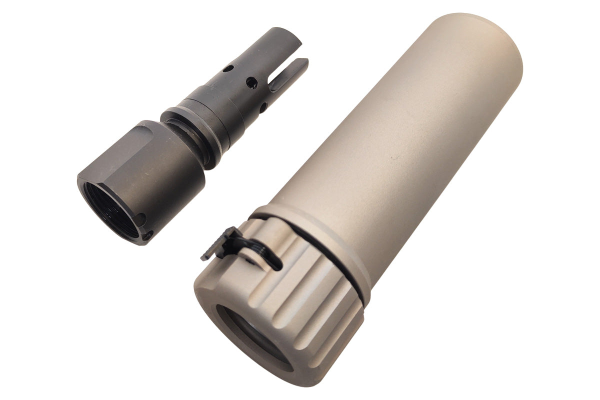 Airsoft Artisan VS QD Dummy Suppressor With Flash Hider for AK AEG/GBB Series Airsoft (24mm CW/ Titanium Grey)