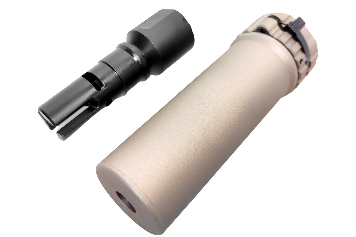 Airsoft Artisan VS QD Dummy Suppressor With Flash Hider for AK AEG/GBB Series Airsoft (24mm CW/ Titanium Grey)