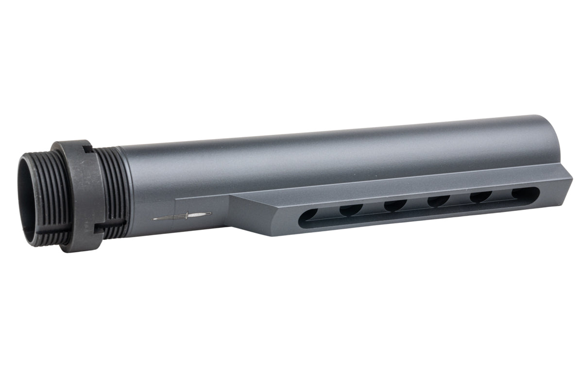 Angry Gun Tokyo Marui MWS Mil-Spec CNC 6 Position Buffer Tube w/ Dagger Logo - Cerakote Grey