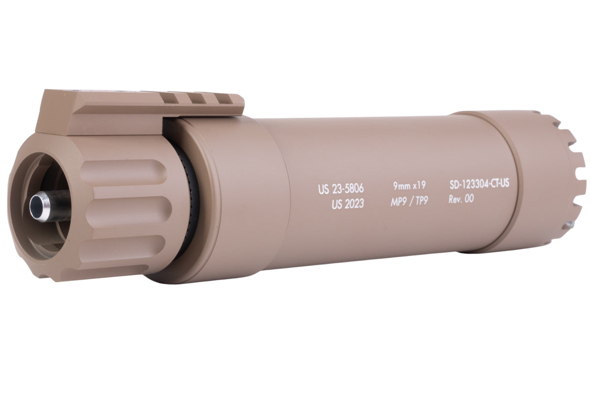 Angry Gun 2024 Ver. Power Up Suppressor For KWA MP9/ KSC TP9 GBB Airsoft (Dark Earth)