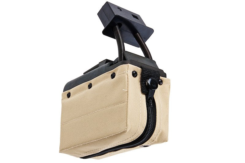 A&K 1500 Rds Electric Sound Control Mini Ammo Box For M249 AEG (Tan)