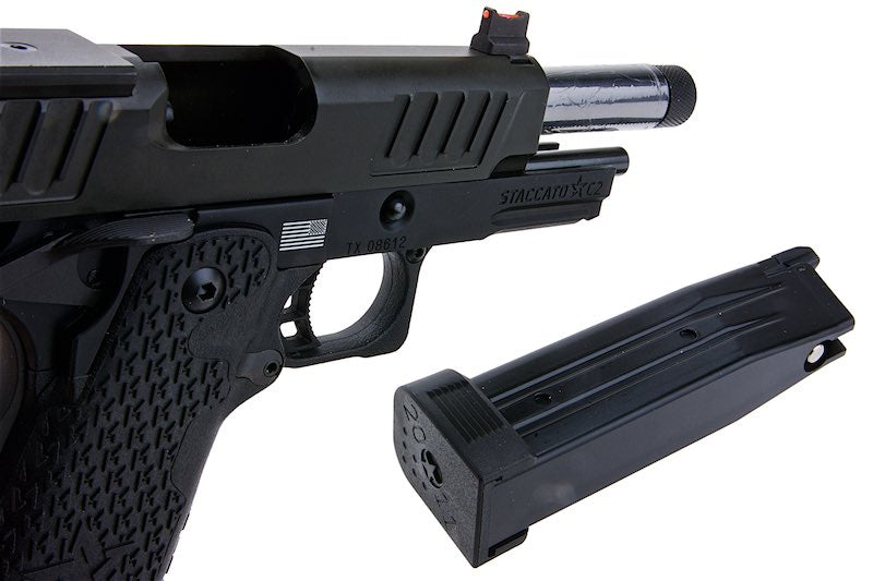 Army Armament X T8 Staccato C2 2011 RMR w/ Thread Outer Barrel Green Gas Airsoft Pistol