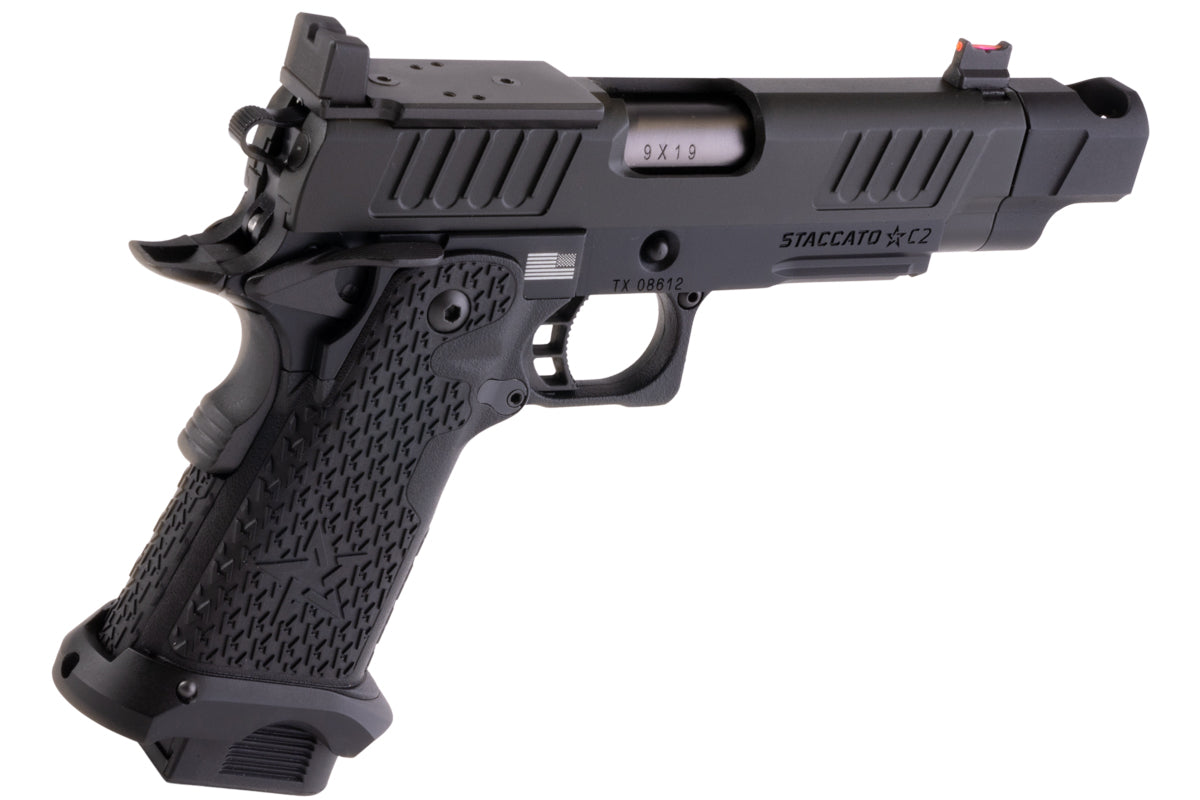 EMG (Army X T8 Upgrade) 6mm Pro Shop Staccato C2 2011 w/ Compensator Gas Airsoft Pistol (R612-4)