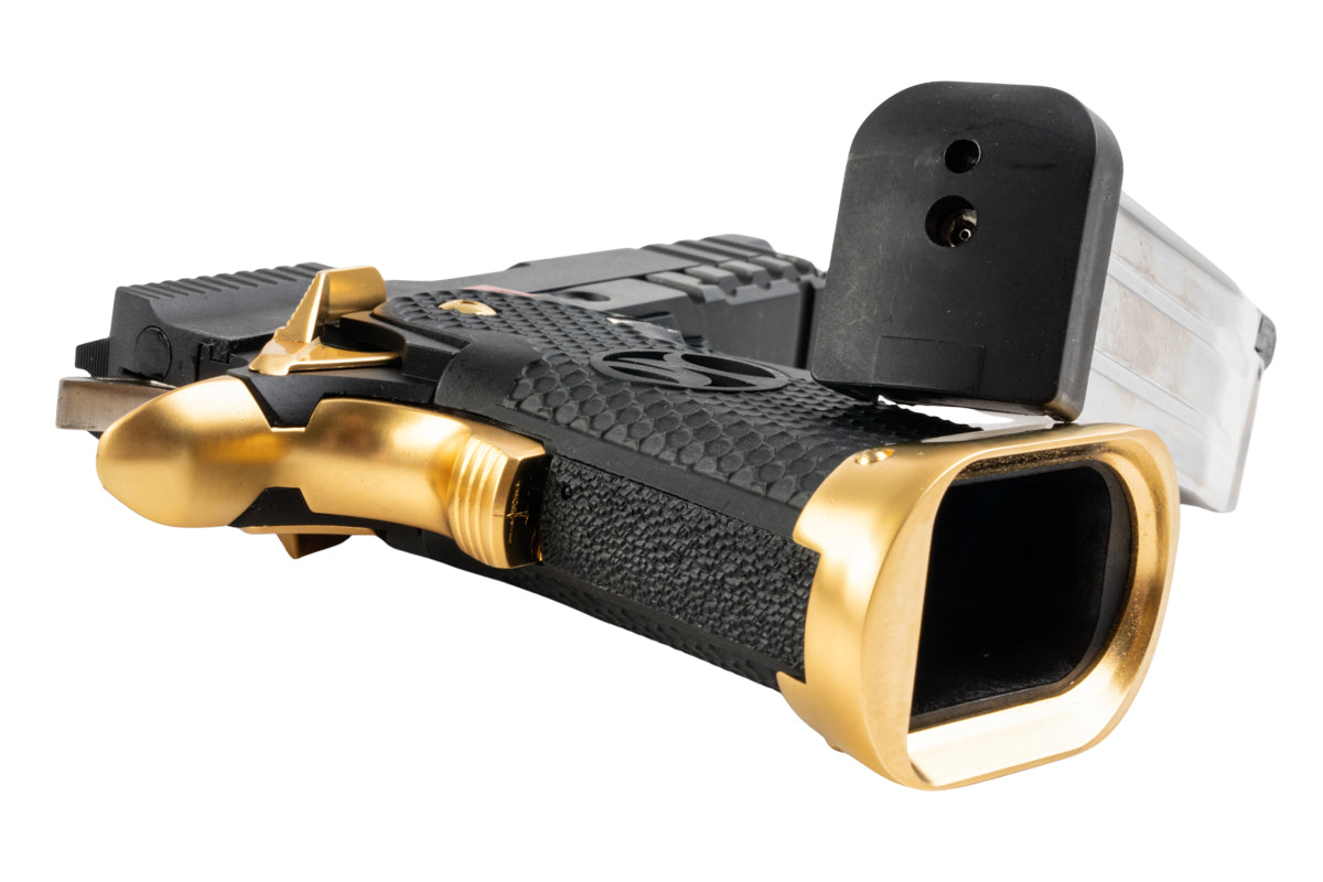 AW Custom 'Competitor' Hi-Capa GBB Pistol (Black w/ Red & Gold Trim)