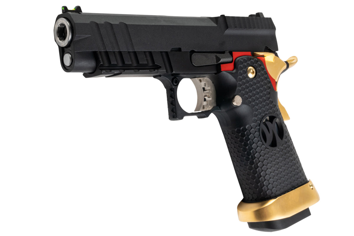 AW Custom 'Competitor' Hi-Capa GBB Pistol (Black w/ Red & Gold Trim)