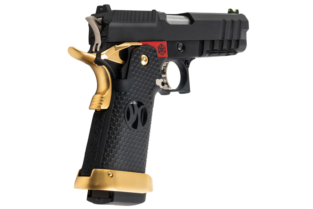 AW Custom 'Competitor' Hi-Capa GBB Pistol (Black w/ Red & Gold Trim)