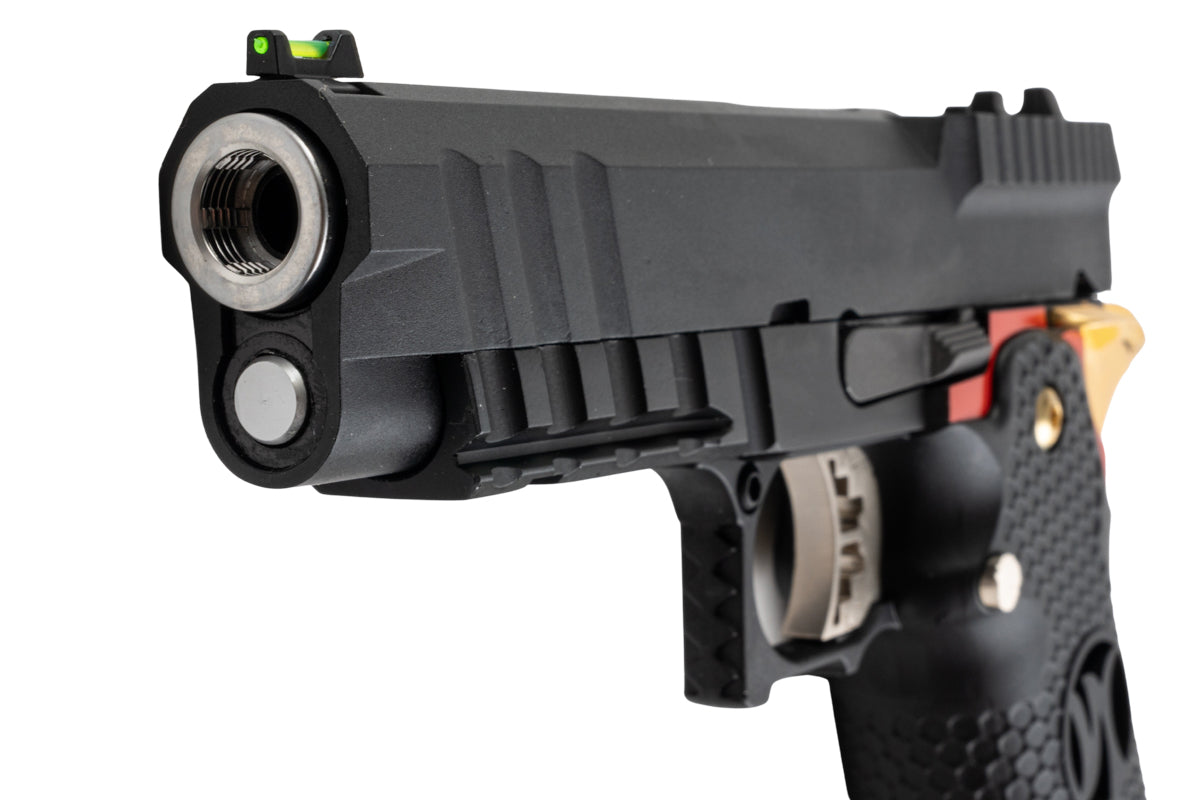 AW Custom 'Competitor' Hi-Capa GBB Pistol (Black w/ Red & Gold Trim)