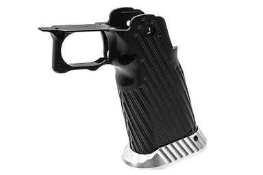 Bomber CNC Aluminum Grip For Tokyo Marui Hi Capa GBB Airsoft (INF Style/ Black + Silver Parts)