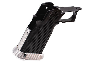 Bomber CNC Aluminum Grip For Tokyo Marui Hi Capa GBB Airsoft (INF Style/ Black + Silver Parts)