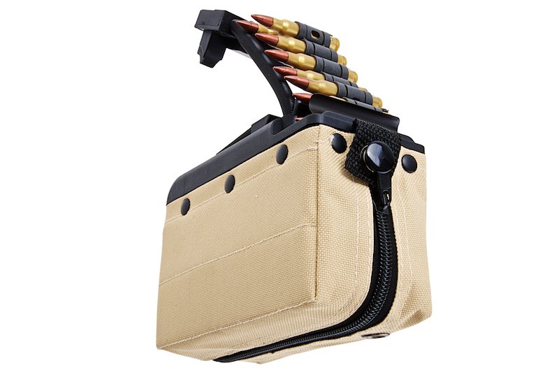 Battleaxe x T8 2000 rds Sound Control Drum Magazine For A&K MK46 Mod 0 Minimi AEG (Turbine System/ TAN)
