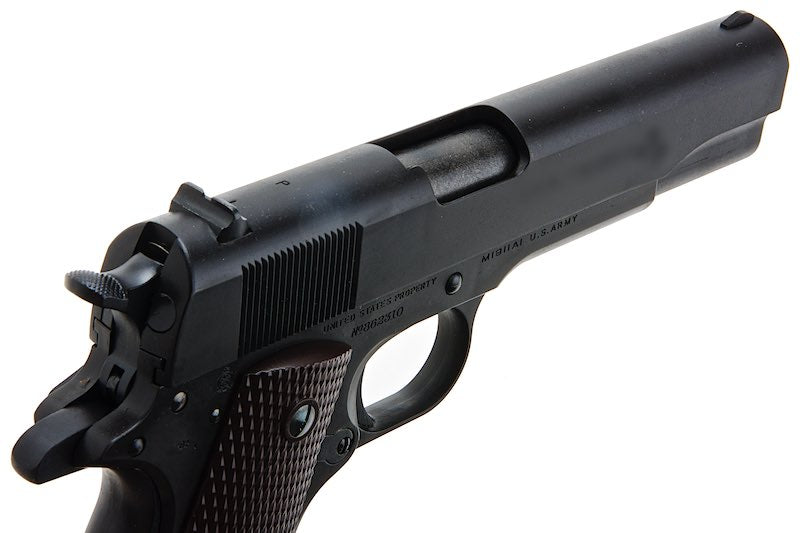 Amazon.co.jp: Mule CAW コルト M1911A1 太平洋戦線記念 モデル ガバメント ブラック ダミーカート式 モデルガン  木製グリップ付 銃 : ホビー
