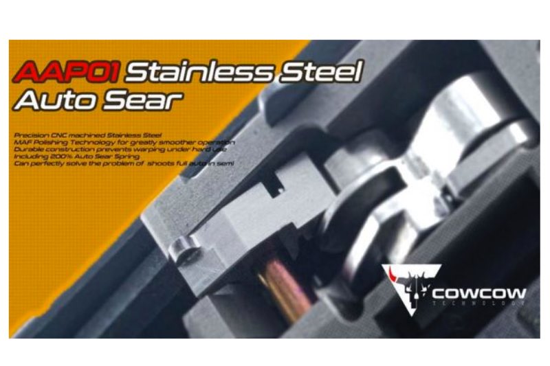 COWCOW Technology Stainless Steel Auto Sear For Action Army AAP01 GBB Airsoft