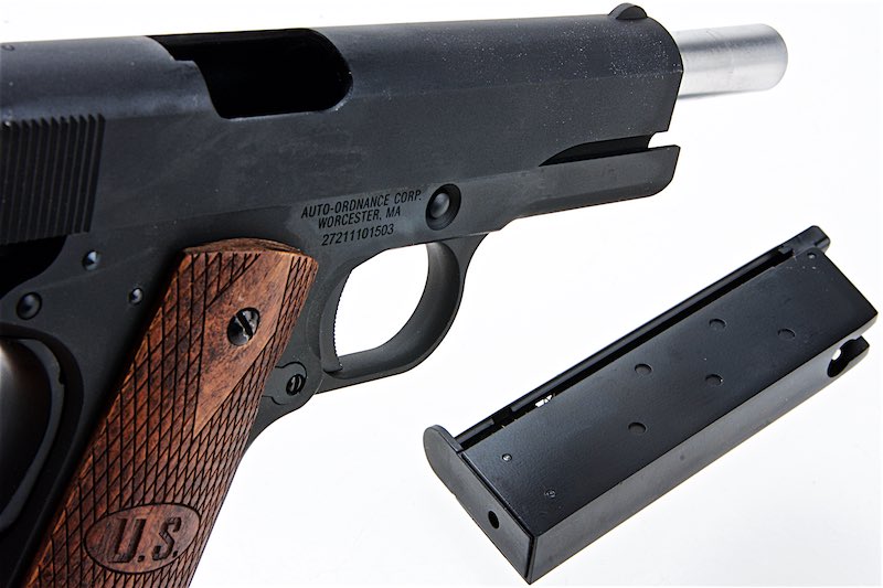 Cybergun AO 1911 GBB Airsoft Pistol (Matt Black w/ Wood Grip)