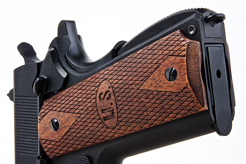 Cybergun AO 1911 GBB Airsoft Pistol (Matt Black w/ Wood Grip)