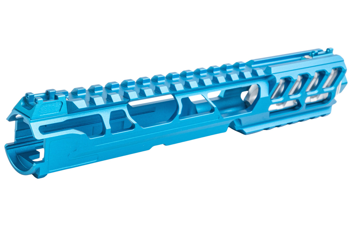 CTM TAC CNC Aluminum FUKU-2 Upper Set For Action Army AAP01 GBB (Long Cutout Version, Blue/Silver)