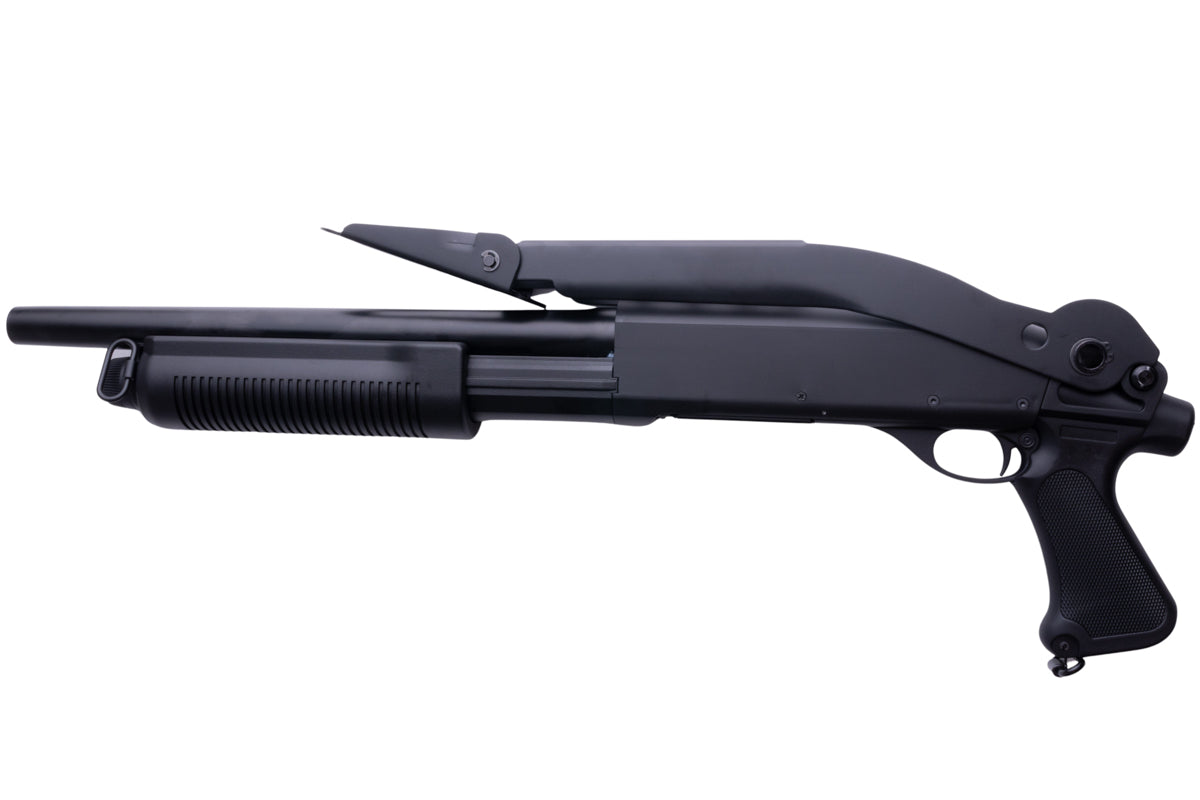 CYMA M870 3-Round Brust Multi-Shot Shell Loading Airsoft Spring Shotgun w/ Folding Stock (CM352)