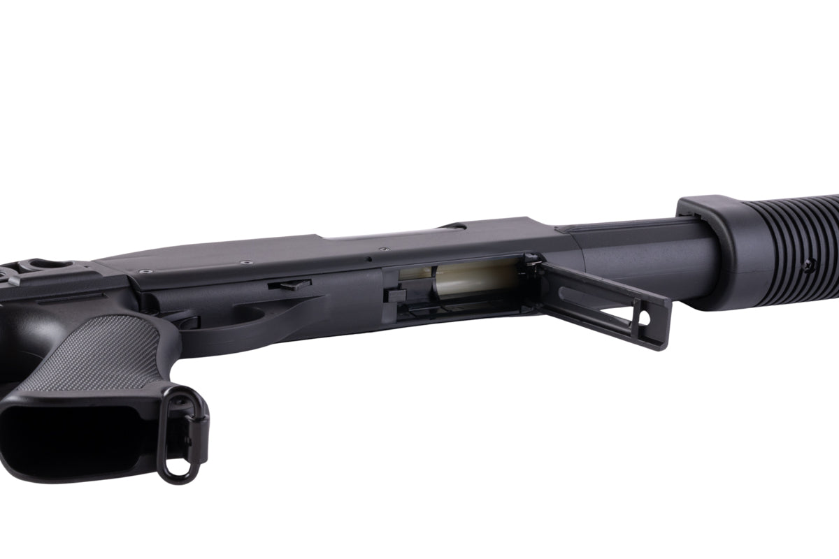 CYMA M870 3-Round Brust Multi-Shot Shell Loading Airsoft Spring Shotgun w/ Retractable Stock (CQB/CM353)
