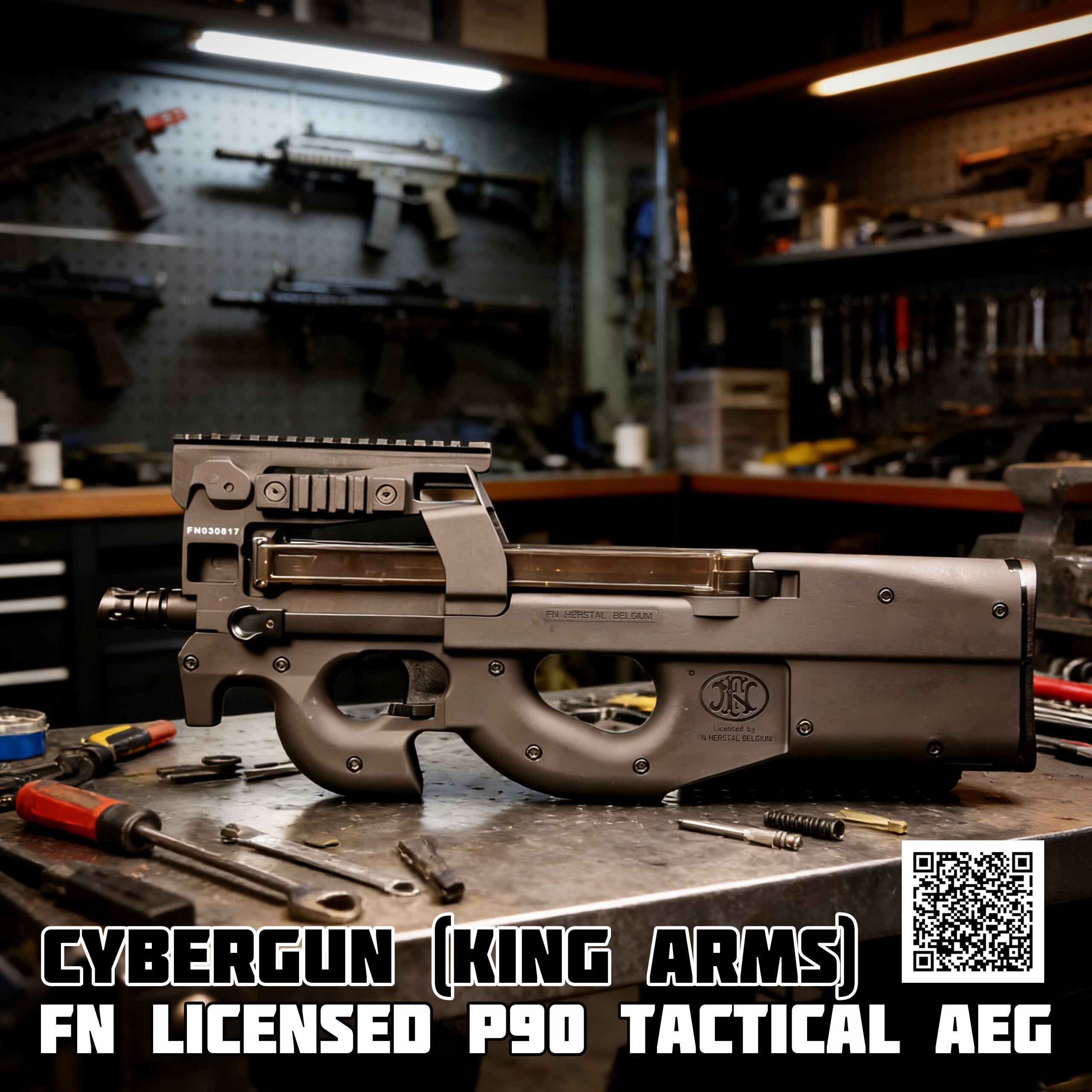 Cybergun (King Arms) FN Licensed P90 Tactical AEG Airsoft Rifle