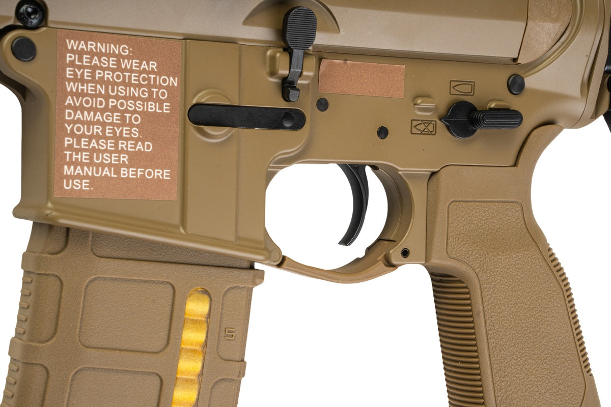 Double Eagle DWS-180 13.9 GBB Rifle Airsoft (Tan/ Folding Stock with Dmag)