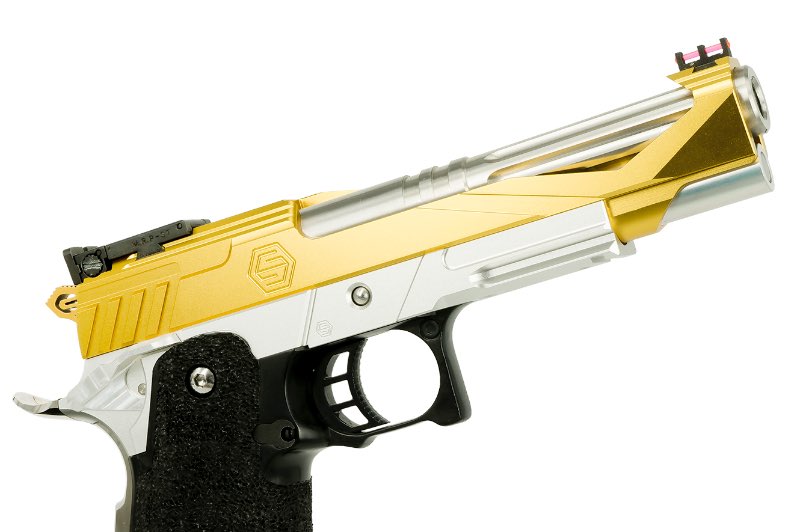EDGE Aluminum 3.9 inch Custom 'STRAT' Frame For Hi Capa 5.1 GBB Airsoft (Gold)