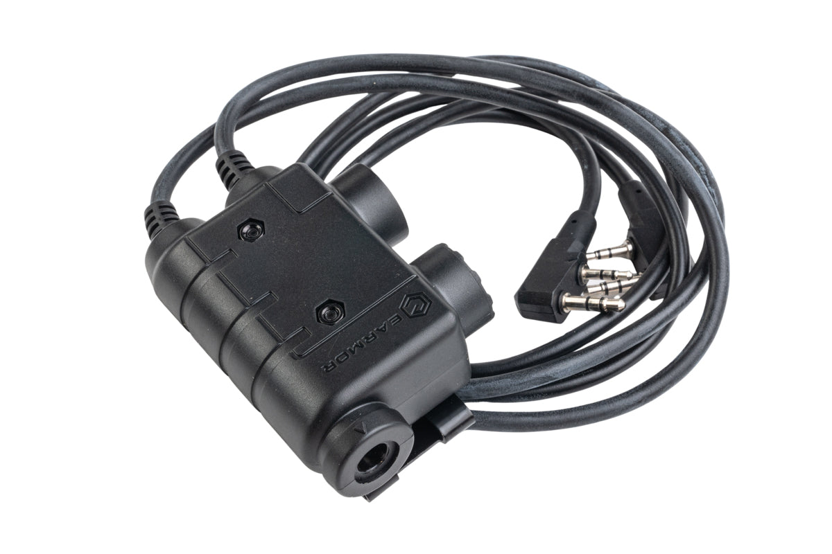Earmor M56 Dual-Comm Push-to-Talk (U-174 Headset Connector) (Kenwood Plug)