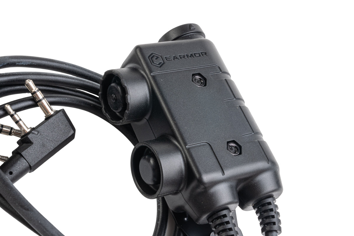 Earmor M56 Dual-Comm Push-to-Talk (U-174 Headset Connector) (Kenwood Plug)