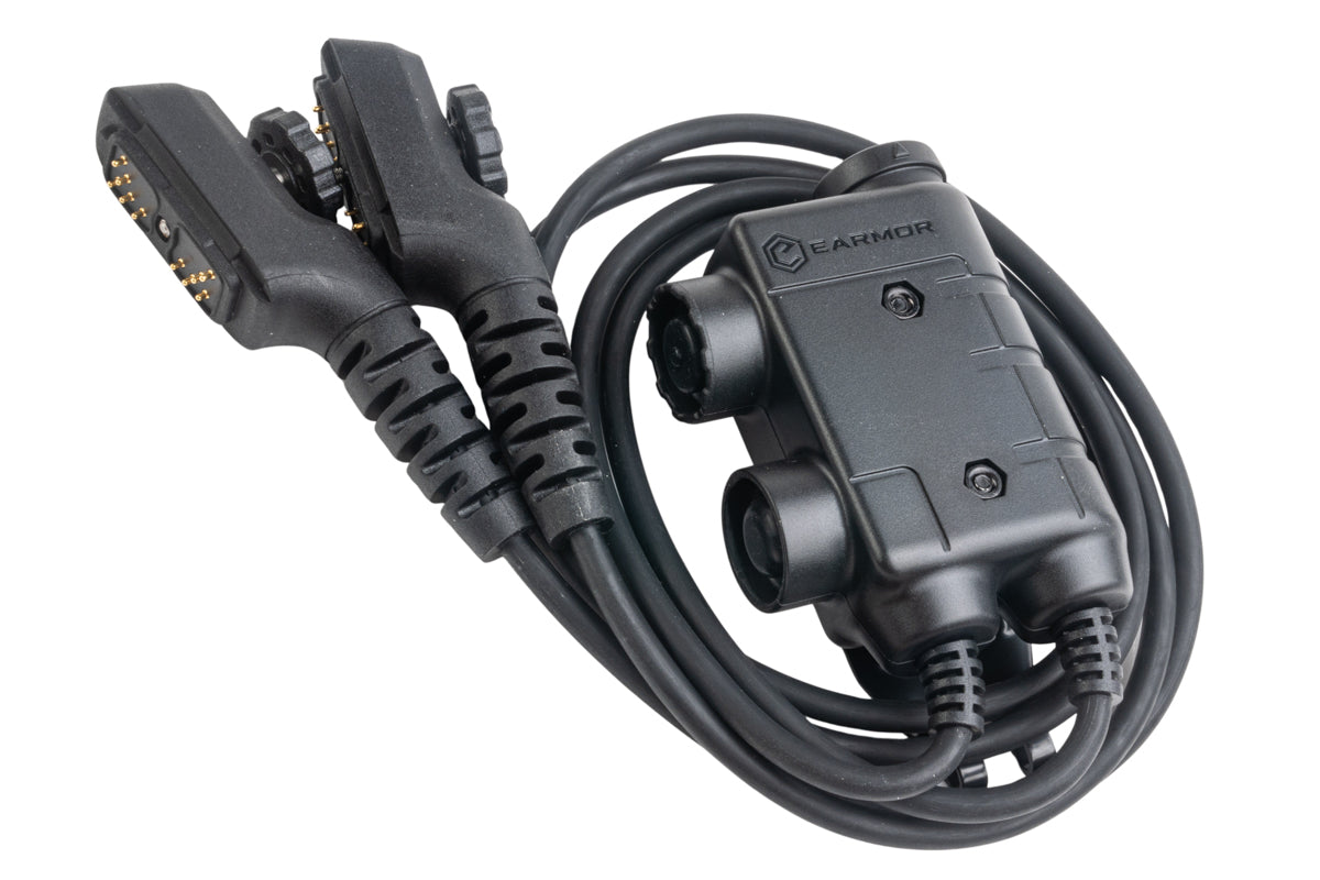 Earmor M56 Dual-Comm Push-to-Talk (Aviation Headset Connector) (PD780 Plug)