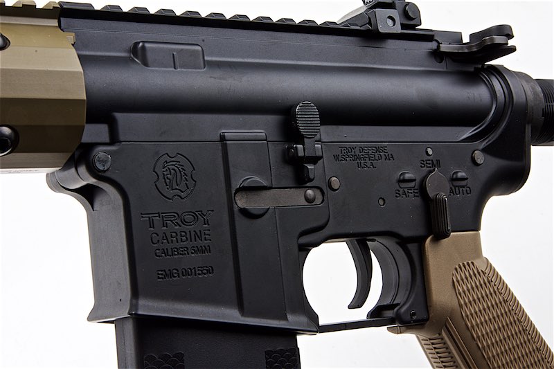 EMG (King Arms) 15inch RIS Troy Industries SOCC M4 AEG Rifle Airsoft Guns (Dark Earth)