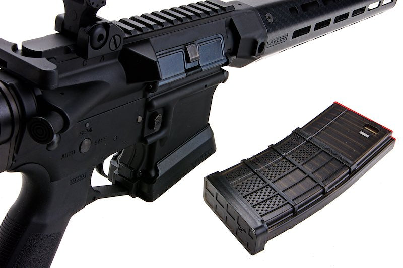 EMG (King Arms) Lancer Systems Licensed L15 Defense Airsoft Electric Gun AEG Rifle (Faux Carbon Handguard /15inch)