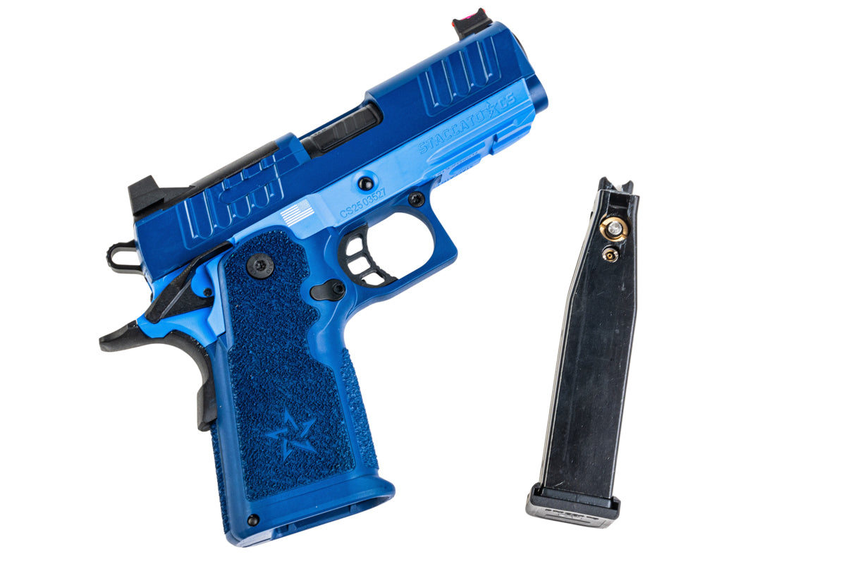 EMG Staccato Licensed CS Compact 2011 GBB Airsoft Pistol (Model: Master Grip / Standard / Green Gas) - BU