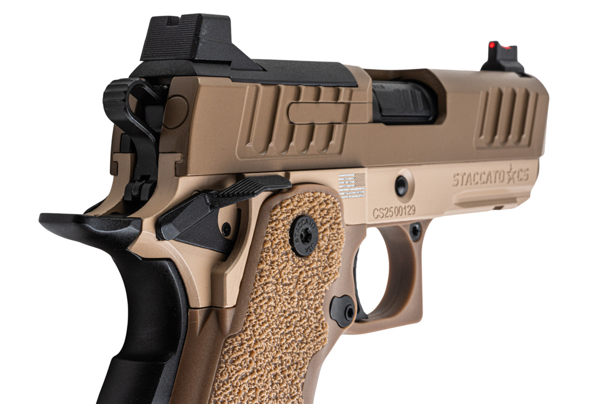 EMG Staccato Licensed CS Compact 2011 Master Grip GBB Airsoft Pistol (Dark Earth)
