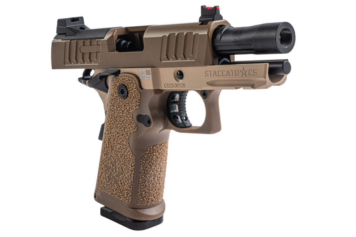 EMG Staccato Licensed CS Compact 2011 Master Grip GBB Airsoft Pistol (Dark Earth)