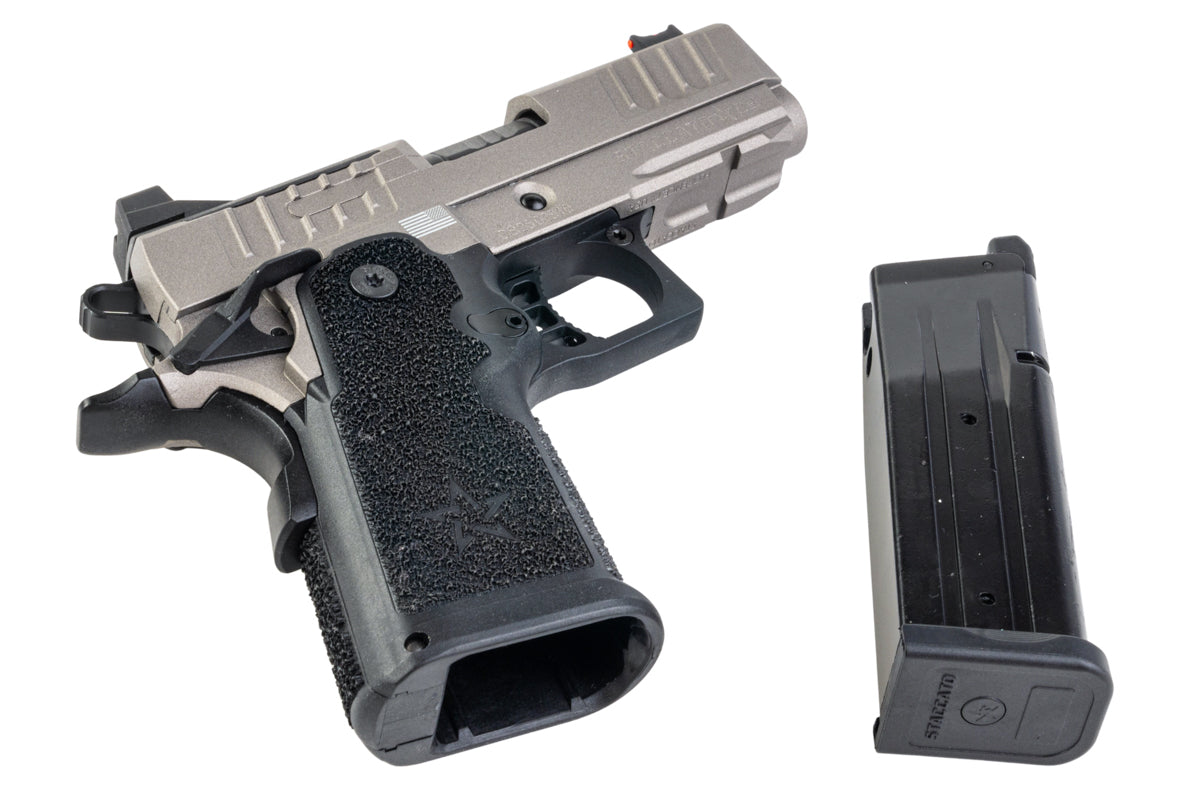 EMG Staccato Licensed CS Compact 2011 GBB Airsoft Pistol (Master Grip / Standard / Titanium Grey)