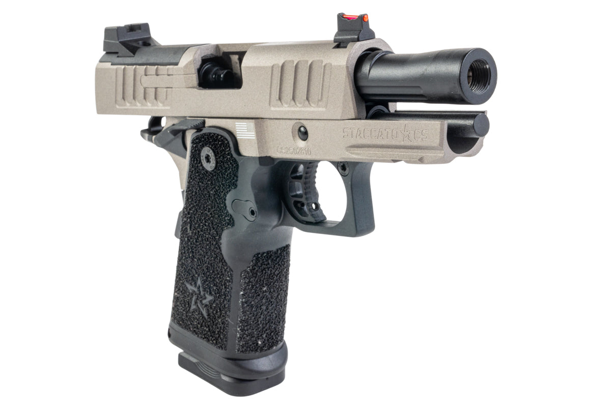 EMG Staccato Licensed CS Compact 2011 GBB Airsoft Pistol (Master Grip / Standard / Titanium Grey)