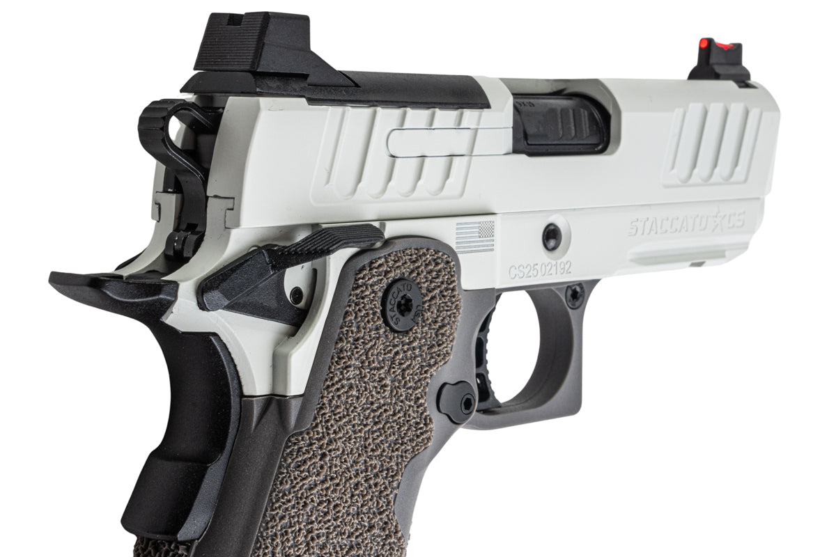 EMG Staccato Licensed CS Compact 2011 GBB Airsoft Pistol (Master Grip / Standard / White)