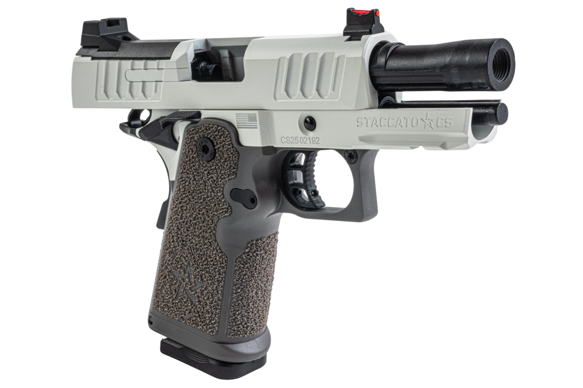 EMG Staccato Licensed CS Compact 2011 GBB Airsoft Pistol (Master Grip / Standard / White)