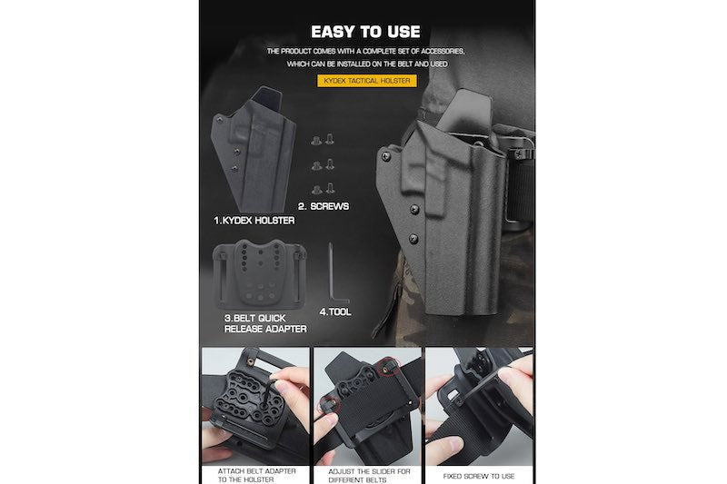 WoSport Lightweight Kydex Tactical Holster (G-34)