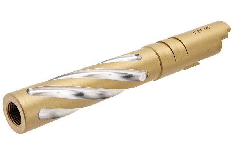 GK Tactical Stainless Steel Tornado Outer Barrel for Tokyo Marui Hi-Capa 5.1 Airsoft GBB (Gold)